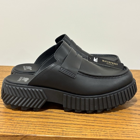 Sorel Ona Ave Loafer Leather Shoes for‎ Women Size 12 Black Slide New FLAW READ - Picture 7 of 10